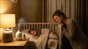 Kind schläft ruhig dank Lavendelöl